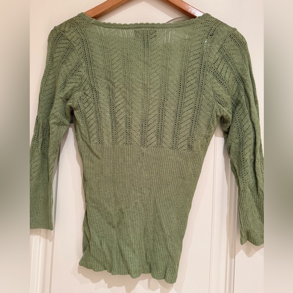 Costa Blanca Olive Cardigan Sweater - Picture 2 of 3